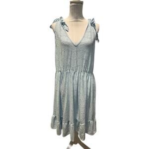 Pinup Fashion Baby Blue Eyelet Floral Swimsuit Cover Beach Dress Size XL NWT